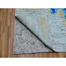 Load image into Gallery viewer, 10&#39;x13&#39;9&quot; Cloud Gray, Colorful Modern Abstract Design, Hand Knotted, Natural Wool, Thick and Plush, Oriental Rug FWR479778