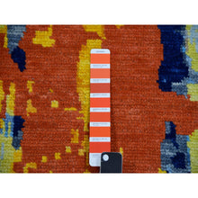 Load image into Gallery viewer, 10&#39;x13&#39;9&quot; Cloud Gray, Colorful Modern Abstract Design, Hand Knotted, Natural Wool, Thick and Plush, Oriental Rug FWR479778