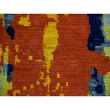 Load image into Gallery viewer, 10&#39;x13&#39;9&quot; Cloud Gray, Colorful Modern Abstract Design, Hand Knotted, Natural Wool, Thick and Plush, Oriental Rug FWR479778