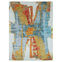 Load image into Gallery viewer, 10&#39;3&quot;x14&#39; Daisy Ivory with Earth Tone Colors, Modern Abstract Design, 100% Wool, Hand Knotted, Lush Pile, Oriental Rug FWR479784