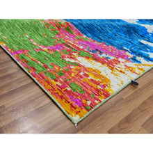 Load image into Gallery viewer, 10&#39;x14&#39;1&quot; Ivory with Multi Beach Colors, Hand Knotted, Modern Abstract Design, Pure Wool, Lush and Plush, Oriental Rug FWR479790