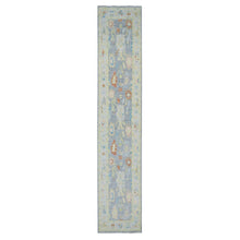 Load image into Gallery viewer, 2&#39;10&quot;x15&#39;7&quot; Flint Gray, Oushak Weave and Design with Pastel Colors, Hand Knotted, Pure Wool, Lush Pile, XL Runner, Oriental Rug FWR479820