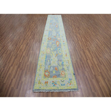 Load image into Gallery viewer, 2&#39;10&quot;x15&#39;7&quot; Flint Gray, Oushak Weave and Design with Pastel Colors, Hand Knotted, Pure Wool, Lush Pile, XL Runner, Oriental Rug FWR479820