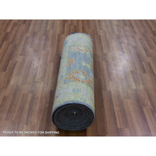 Load image into Gallery viewer, 2&#39;10&quot;x15&#39;7&quot; Flint Gray, Oushak Weave and Design with Pastel Colors, Hand Knotted, Pure Wool, Lush Pile, XL Runner, Oriental Rug FWR479820