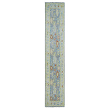 Load image into Gallery viewer, 2&#39;10&quot;x15&#39;7&quot; Pewter Gray, Oushak Weave and Design with Colorful Leaf Pattern, 100% Wool, Hand Knotted, Plush and Lush, XL Runner, Oriental Rug FWR479826