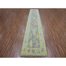 Load image into Gallery viewer, 2&#39;10&quot;x15&#39;7&quot; Pewter Gray, Oushak Weave and Design with Colorful Leaf Pattern, 100% Wool, Hand Knotted, Plush and Lush, XL Runner, Oriental Rug FWR479826