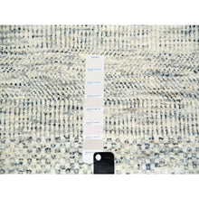 Load image into Gallery viewer, 12&#39;x15&#39; Dove White, Hand Knotted 100% Wool, Tone on Tone, Modern Grass Design, Organic Sustainable Textile, Oversized Oriental Rug FWR479838