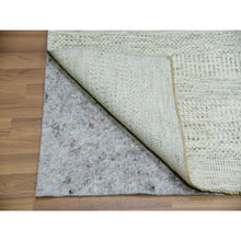 Load image into Gallery viewer, 10&#39;x10&#39; Snowbound White, Soft and Shiny Wool, Organic Sustainable Textile, Modern Grass Design, Tone on Tone, Hand Knotted Borderless Square Oriental Rug FWR479868