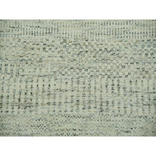 Load image into Gallery viewer, 10&#39;x10&#39; Snowbound White, Soft and Shiny Wool, Organic Sustainable Textile, Modern Grass Design, Tone on Tone, Hand Knotted Borderless Square Oriental Rug FWR479868