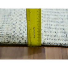 Load image into Gallery viewer, 10&#39;x10&#39; Snowbound White, Soft and Shiny Wool, Organic Sustainable Textile, Modern Grass Design, Tone on Tone, Hand Knotted Borderless Square Oriental Rug FWR479868