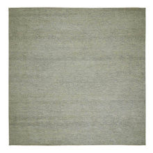 Load image into Gallery viewer, 12&#39;x12&#39; High Reflective White, 100% Wool, Hand Knotted Borderless, Organic Sustainable Textile, Modern Square Grass Design, Tone on Tone, Oriental Rug FWR479874