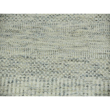 Load image into Gallery viewer, 12&#39;x12&#39; High Reflective White, 100% Wool, Hand Knotted Borderless, Organic Sustainable Textile, Modern Square Grass Design, Tone on Tone, Oriental Rug FWR479874