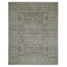 Load image into Gallery viewer, 12&#39;1&quot;x15&#39;4&quot; Heron White, Mamluk Dynasty Design, Hand Knotted Undyed 100% Wool, Tone on Tone, Oversized Oriental Rug FWR479898