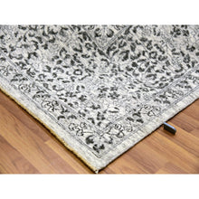 Load image into Gallery viewer, 9&#39;x12&#39;2&quot; Diamond White, Mamluk Dynasty Pattern, Tone on Tone, Undyed Vibrant Wool, Hand Knotted, Oriental Rug FWR479922