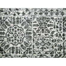 Load image into Gallery viewer, 9&#39;x12&#39;2&quot; Diamond White, Mamluk Dynasty Pattern, Tone on Tone, Undyed Vibrant Wool, Hand Knotted, Oriental Rug FWR479922