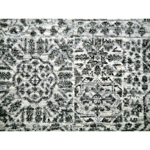 9'x12'2" Diamond White, Mamluk Dynasty Pattern, Tone on Tone, Undyed Vibrant Wool, Hand Knotted, Oriental Rug FWR479922