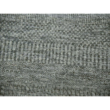 Load image into Gallery viewer, 10&#39;x10&#39; Grandma Gray, Undyed Modern Grass Design, Tone on Tone, Hand Knotted, 100% Wool, Bohemian Square Oriental Rug FWR479940