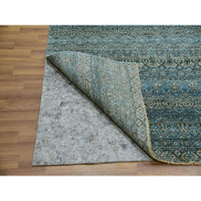 Load image into Gallery viewer, 10&#39;x10&#39; Dodger Blue, Kohinoor Herat Plush Vibrant Wool, Hand Knotted, All Over Small Geometric Repetitive Diamond Shaped Motifs, Square Oriental Rug FWR479952