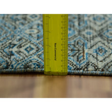 Load image into Gallery viewer, 10&#39;x10&#39; Dodger Blue, Kohinoor Herat Plush Vibrant Wool, Hand Knotted, All Over Small Geometric Repetitive Diamond Shaped Motifs, Square Oriental Rug FWR479952