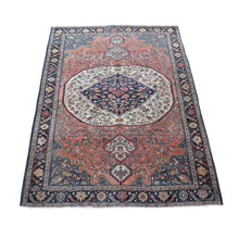 Load image into Gallery viewer, 4&#39;1&quot;x6&#39;4&quot; Brick Red, Antique Persian Fereghan Sarouk Hand Knotted Pure Wool, Even Wear, Good Condition, Oriental Rug FWR483612