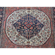 Load image into Gallery viewer, 4&#39;1&quot;x6&#39;4&quot; Brick Red, Antique Persian Fereghan Sarouk Hand Knotted Pure Wool, Even Wear, Good Condition, Oriental Rug FWR483612