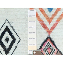 Load image into Gallery viewer, 4&#39;x6&#39;4&quot; Ivory, Moroccan Berber Influence with Geometric Medallions , Natural Dyes, Extra Soft Wool, Hand Knotted, Oriental Rug FWR497862