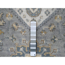 Load image into Gallery viewer, 8&#39;x8&#39; Gray and Ivory, Karajeh Design with Geometric Medallion, Natural Wool, Square Oriental Rug FWR505230