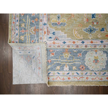 Load image into Gallery viewer, 12&#39;x14&#39;10&quot; Moss Green with Glaucous Blue, Oushak Design, Supple Collection, Plush and Lush Soft Pile, Organic Wool, Hand Knotted, Oversized Oriental Rug FWR507612