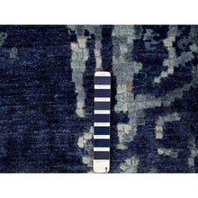 Load image into Gallery viewer, 12&#39;x12&#39; Brewers Blue, Modern Wool and Silk Mosaic Design with Mix of Gold, Hand Knotted Persian Knot, Denser Weave, Oriental Square Rug FWR508362