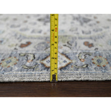 Load image into Gallery viewer, 2&#39;8&quot;x27&#39;8&quot; Oyster Gray, 100% Wool, Denser Weave, Hand Knotted, Vegetable Dyes, Oushak with Floral Motifs, XL Runner Oriental Rug FWR508410