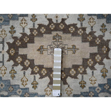 Load image into Gallery viewer, 12&#39;x12&#39; Cloud Gray, Densely Woven, Hand Knotted Persian Village Influence with Geometrical Medallions, Vegetable Dyes Extra Soft Wool, Round Oriental Rug FWR508572