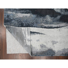 Load image into Gallery viewer, 8&#39;10&quot;x11&#39;9&quot; Asphalt Black, Modern Abstract Design, Hand Knotted, Organic Wool, Nepali Weave, Oriental Rug FWR508584