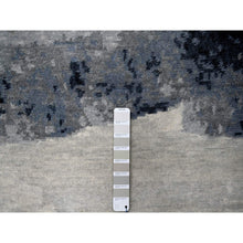 Load image into Gallery viewer, 8&#39;10&quot;x11&#39;9&quot; Asphalt Black, Modern Abstract Design, Hand Knotted, Organic Wool, Nepali Weave, Oriental Rug FWR508584