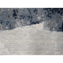 Load image into Gallery viewer, 8&#39;10&quot;x11&#39;9&quot; Asphalt Black, Modern Abstract Design, Hand Knotted, Organic Wool, Nepali Weave, Oriental Rug FWR508584