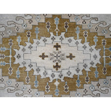 Load image into Gallery viewer, 12&#39;x12&#39; Matte Silver Gray, Hand Knotted, Soft Wool, Natural Dyes, Persian Village with Geometric Motifs, Square Oriental Rug FWR508656