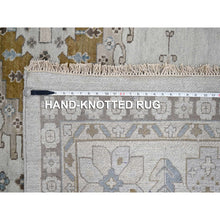 Load image into Gallery viewer, 12&#39;x12&#39; Matte Silver Gray, Hand Knotted, Soft Wool, Natural Dyes, Persian Village with Geometric Motifs, Square Oriental Rug FWR508656