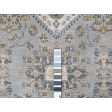 Load image into Gallery viewer, 10&#39;x13&#39;9&quot; Rainer Gray and Heron White, Karajeh All Over Geometric Design, Hand Knotted, Natural Dyes, 100% Wool, Oriental Rug FWR509082