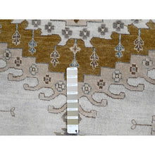 Load image into Gallery viewer, 14&#39;x14&#39; BoothBay Gray and Oyster White, Natural Dyes, Densely Woven, Organic Wool, Hand Knotted Persian Village Inspired Geometric Medallions, Square Oriental Rug FWR509160