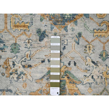 Load image into Gallery viewer, 4&#39;x5&#39;10&quot; Glacier Gray, Hand Knotted Organic Wool, Densely Woven, Broken and Erased Persian Heriz Design with Soft Color Pallet, Oriental Rug FWR509484