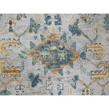 Load image into Gallery viewer, 4&#39;x5&#39;10&quot; Glacier Gray, Hand Knotted Organic Wool, Densely Woven, Broken and Erased Persian Heriz Design with Soft Color Pallet, Oriental Rug FWR509484