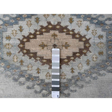 Load image into Gallery viewer, 8&#39;x8&#39; Gossamer Veil Gray, Shiny Wool Densely Woven, Persian Village Influence Large Medallion Design, Natural Dyes, Hand Knotted Oriental Round Rug FWR509526