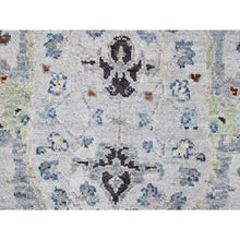 Load image into Gallery viewer, 2&#39;6&quot;x30&#39;4&quot; Argos Gray, Soft and Shiny Wool, Densely Woven, Hand Knotted Oushak All Over Floral Design, Natural Dyes, XL Runner Oriental Rug FWR509898