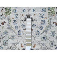 Load image into Gallery viewer, 2&#39;6&quot;x23&#39;10&quot; Dolphin Gray, Oushak Design Denser Weave, All Over Floral Motifs, All Wool, Vegetable Dyes, XL Runner Hand Knotted Oriental Rug FWR509910