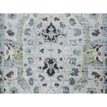 Load image into Gallery viewer, 2&#39;6&quot;x23&#39;10&quot; Dolphin Gray, Oushak Design Denser Weave, All Over Floral Motifs, All Wool, Vegetable Dyes, XL Runner Hand Knotted Oriental Rug FWR509910