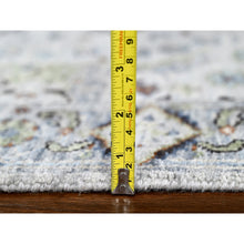 Load image into Gallery viewer, 2&#39;8&quot;x23&#39;10&quot; Cloudy Gray, Natural Dyes, Oushak Design, Hand Knotted Velvety Wool, Denser Weave, Floral Pattern, XL Runner Oriental Rug FWR509916