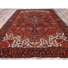 Load image into Gallery viewer, 9&#39;10&quot;x13&#39; Turkey Red, Good Condition, Rustic Feel, Worn Wool, Hand Knotted, Semi Antique Persian Heriz with Tribal Ambience, Oriental Rug FWR513414