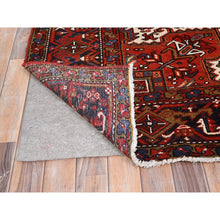 Load image into Gallery viewer, 9&#39;10&quot;x13&#39; Turkey Red, Good Condition, Rustic Feel, Worn Wool, Hand Knotted, Semi Antique Persian Heriz with Tribal Ambience, Oriental Rug FWR513414