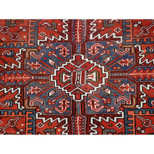 Load image into Gallery viewer, 9&#39;10&quot;x13&#39; Turkey Red, Good Condition, Rustic Feel, Worn Wool, Hand Knotted, Semi Antique Persian Heriz with Tribal Ambience, Oriental Rug FWR513414