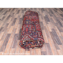 Load image into Gallery viewer, 9&#39;10&quot;x13&#39; Turkey Red, Good Condition, Rustic Feel, Worn Wool, Hand Knotted, Semi Antique Persian Heriz with Tribal Ambience, Oriental Rug FWR513414