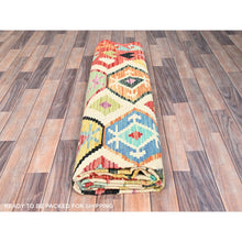 Load image into Gallery viewer, 8&#39;3&quot;x9&#39;9&quot; Cheviot White, Hand Woven Afghan Natural Dyes Kilim Geometric motifs, Flat Weave and Reversible, Vibrant Wool Oriental Colorful Rug FWR514110